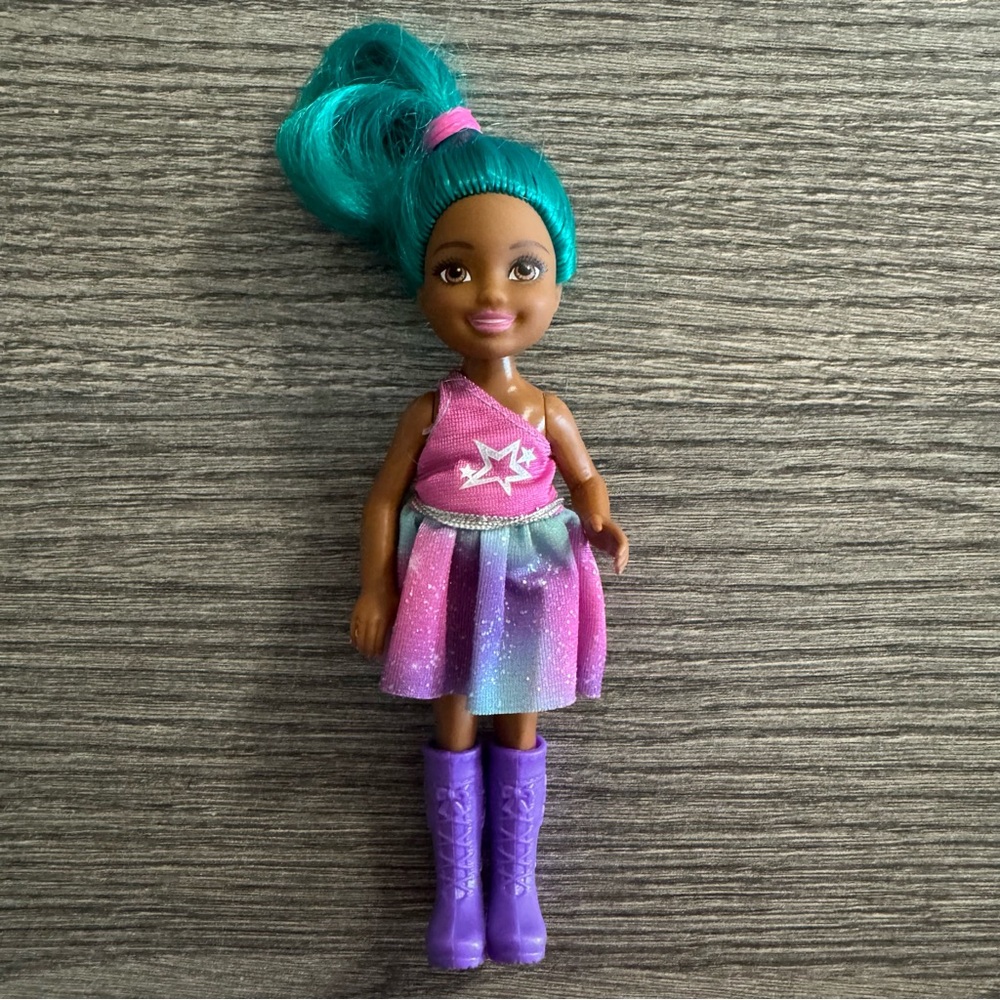 Barbie Chelsea & Friend I Can Be a Rockstar Blue Teal Hair African American